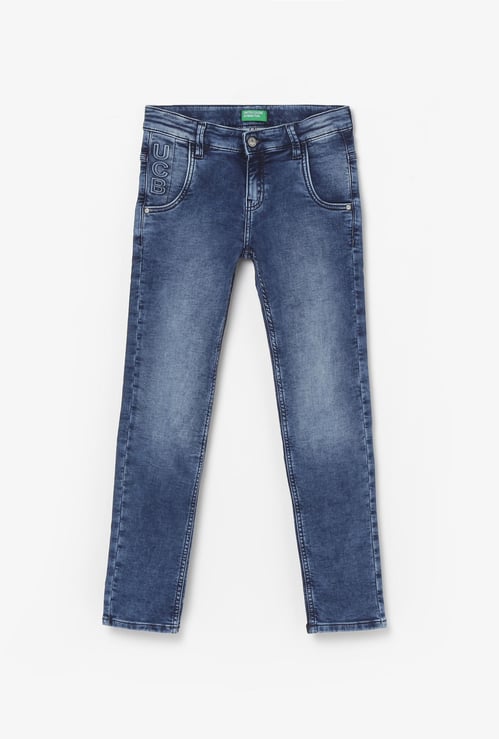 UNITED COLORS OF BENETTON Boys Light-Washed Regular Fit Jeans