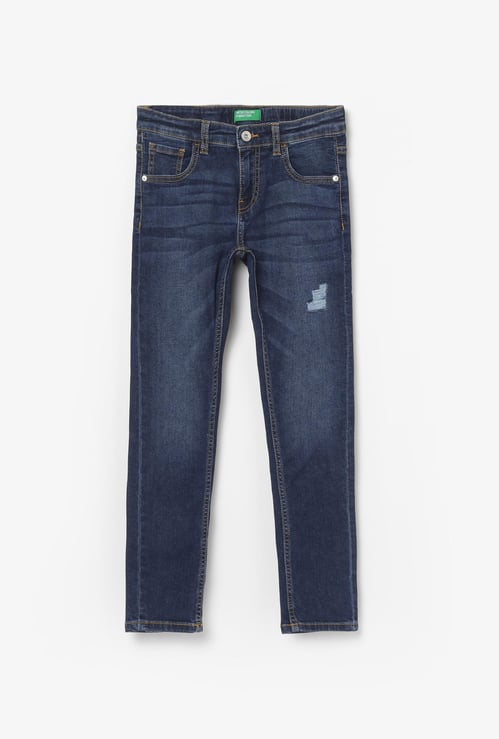 UNITED COLORS OF BENETTON Boys Lightly-Washed Skinny Fit Jeans