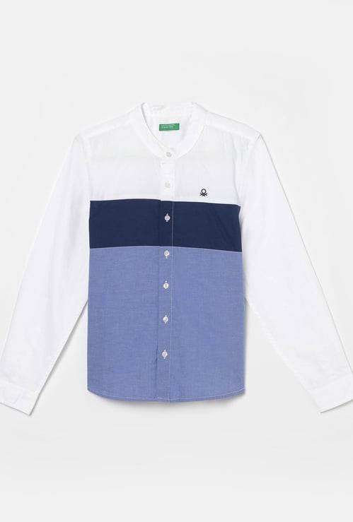 UNITED COLORS OF BENETTON Boys Colourblocked Regular Fit Casual Shirt