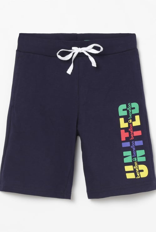 UNITED COLORS OF BENETTON Boys Printed Drawstring Waist Shorts