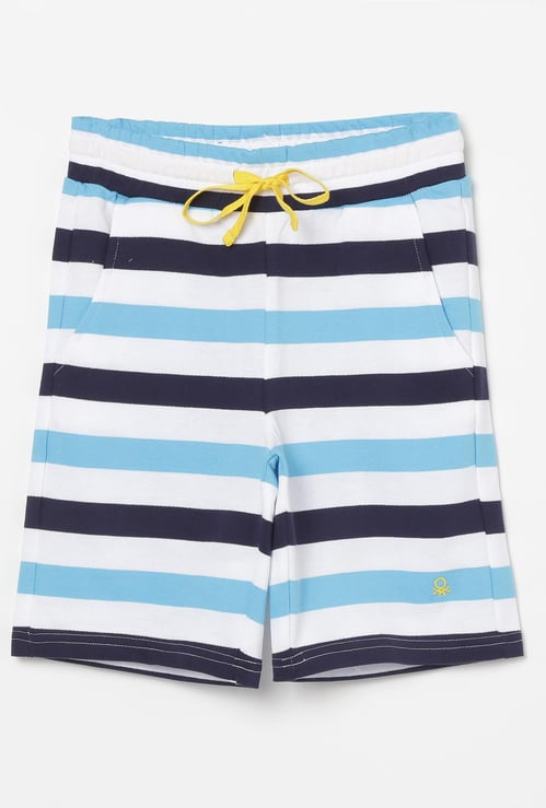 UNITED COLORS OF BENETTON Boys Striped Elasticated Shorts