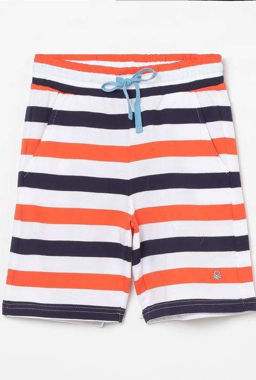 UNITED COLORS OF BENETTON Boys Striped Elasticated Shorts