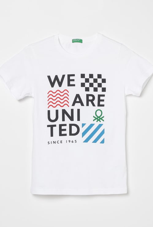 UNITED COLORS OF BENETTON Boys Printed Crew Neck T-shirt