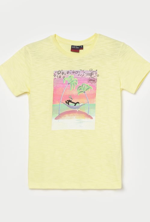 GINY & JONY Boys Printed Crew Neck T-shirt