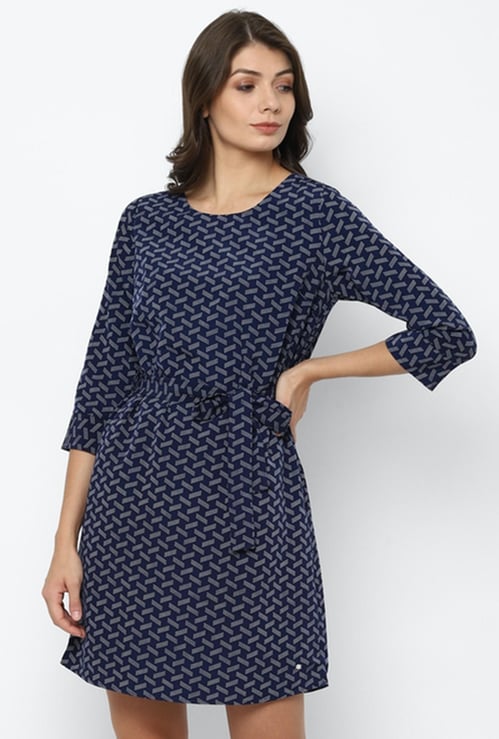 ALLEN SOLLY Women Printed A-Line Dress