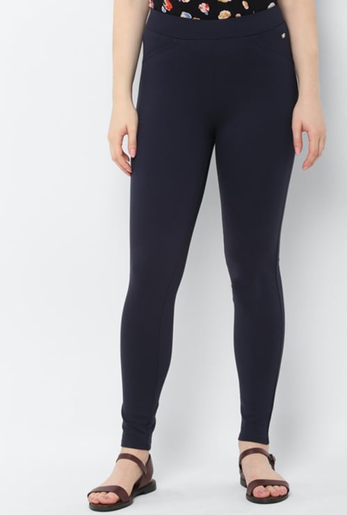 ALLEN SOLLY Women Solid Treggings