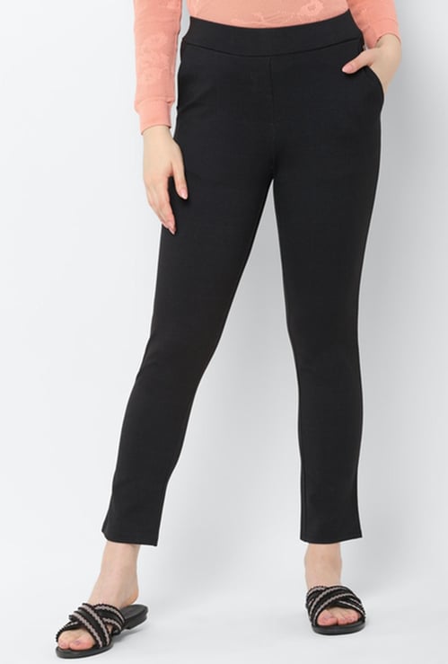 ALLEN SOLLY Women Textured Treggings