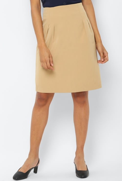 ALLEN SOLLY Women Solid Woven Skirt