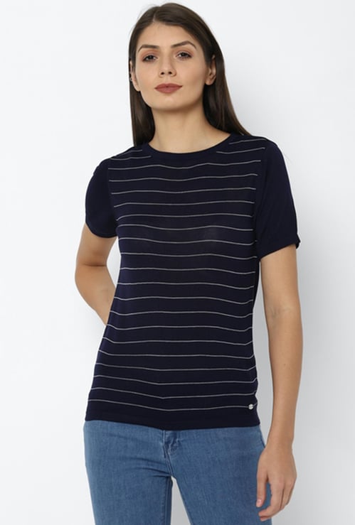 ALLEN SOLLY Women Striped T-shirt
