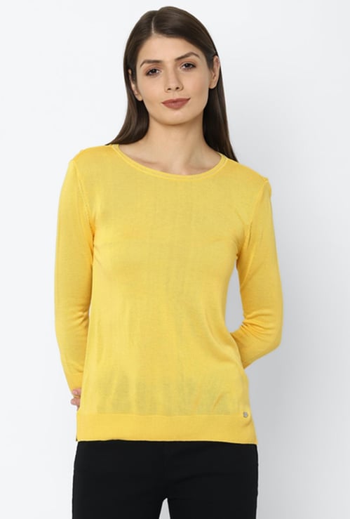 ALLEN SOLLY Women Solid Knitted T-shirt