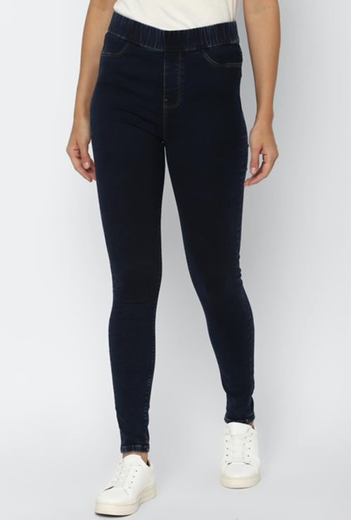 ALLEN SOLLY Women Solid Slim Fit Elasticated Jeggings