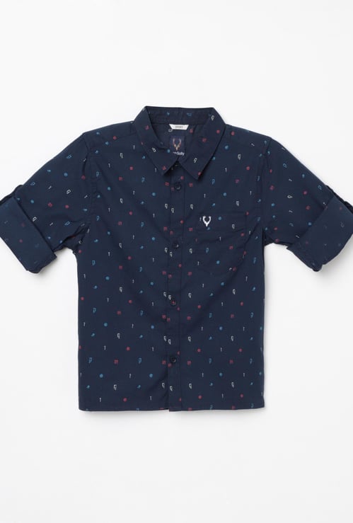 ALLEN SOLLY Boys Printed Casual Shirt