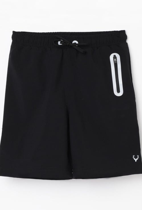 ALLEN SOLLY Boys Typographic Printed Elasticated Shorts