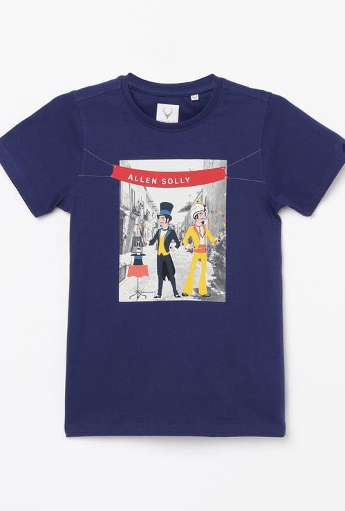 ALLEN SOLLY Boys Printed Crew Neck T-shirt