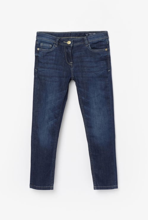 ALLEN SOLLY Boys Stonewashed Regular Fit Jeans