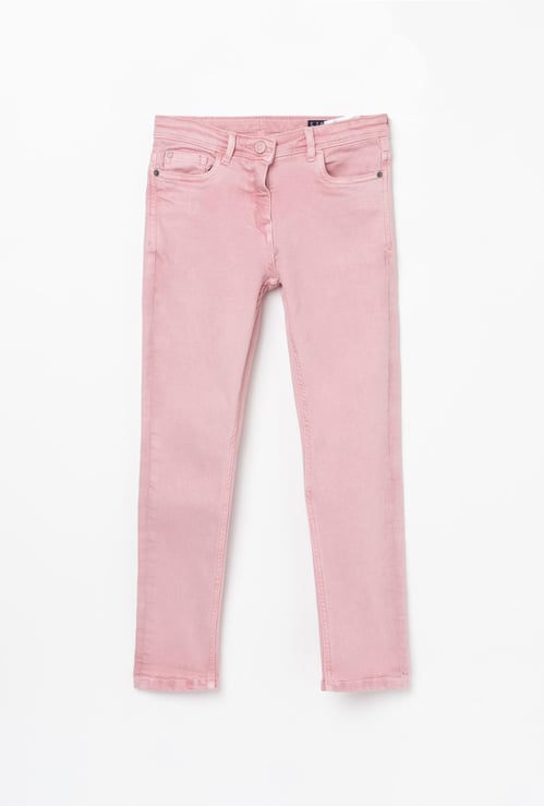 ALLEN SOLLY Girls Medium-Washed Regular Fit Jeans