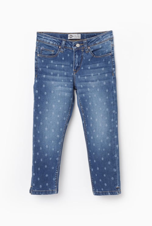 LEE COOPER JUNIORS Girls Medium-Washed Slim Fit Jeans