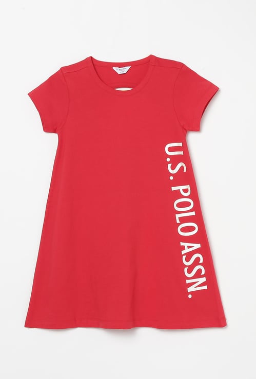 U.S. POLO ASSN. KIDS Girls Printed T-shirt Dress