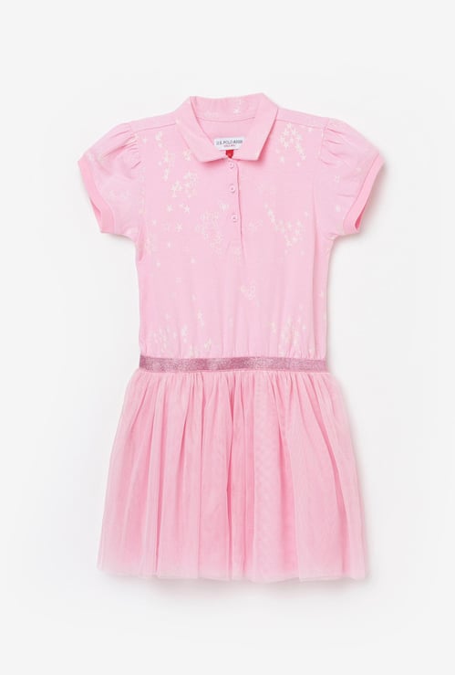 US POLO KIDS Girls Printed A-Line Dress
