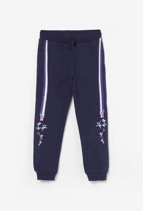 U.S. POLO ASSN. KIDS Girls Floral Print Drawstring Waist Track Pants