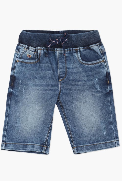 U.S. POLO ASSN. KIDS Boys Washed Slim Fit Denim Shorts