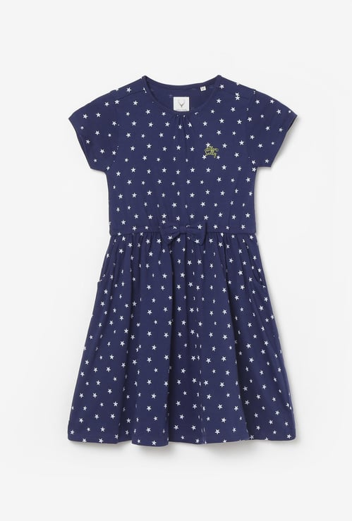 ALLEN SOLLY Girls Printed Woven A-Line Dress