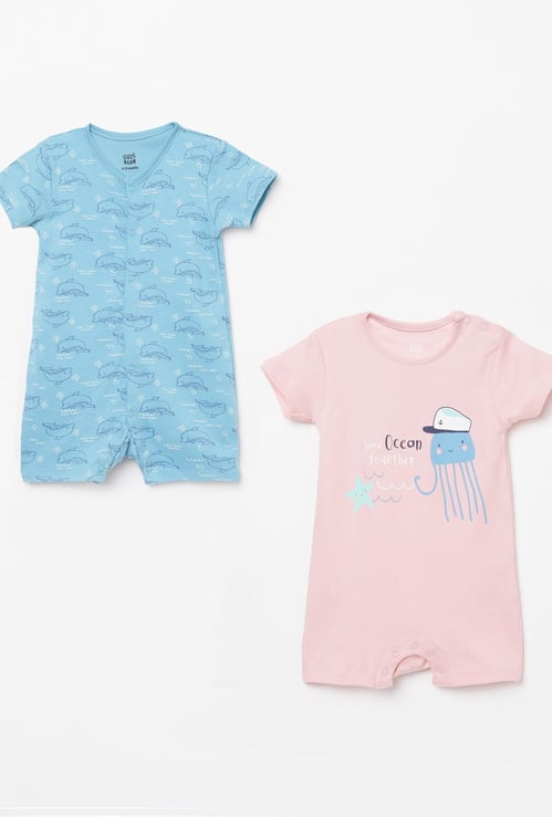 FS MINI KLUB Boys Printed Rompers- Pack of 2