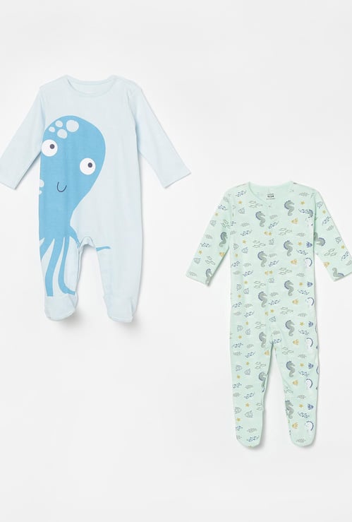 FS MINI KLUB Boys Printed Sleepsuit - Pack of 2