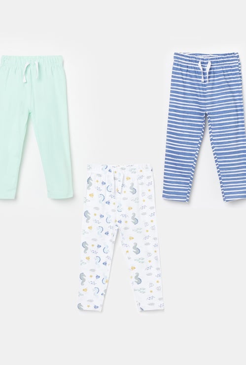 FS MINI KLUB Boys Drawstring Waist Track Pants- Set of 3