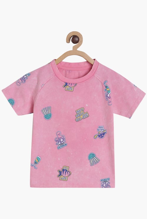 FS MINI KLUB Boys Printed Crew Neck T-shirt