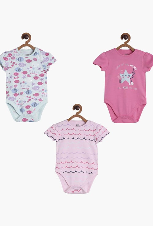 FS MINI KLUB Girls Printed Bodysuit - Pack of 3