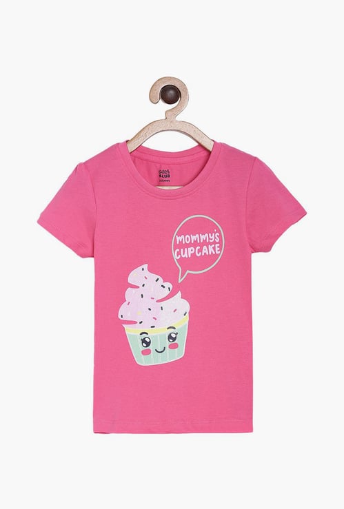 FS MINI KLUB Girls Printed Round Neck T-shirt