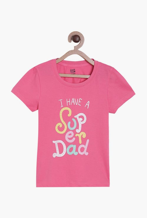 FS MINI KLUB Girls Printed Round Neck T-shirt
