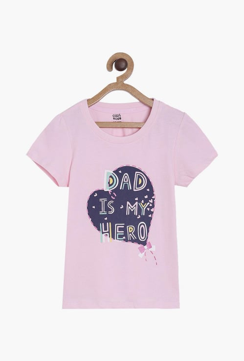 FS MINI KLUB Girls Printed Round Neck T-shirt