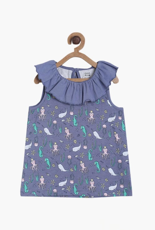 FS MINI KLUB Girls Printed Round Neck Top