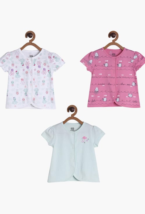 FS MINI KLUB Girls Printed Top- Pack of 3