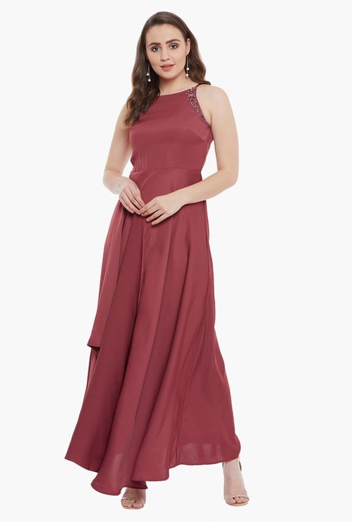 MADAME Women Embellished Sleeveless Maxi Dress