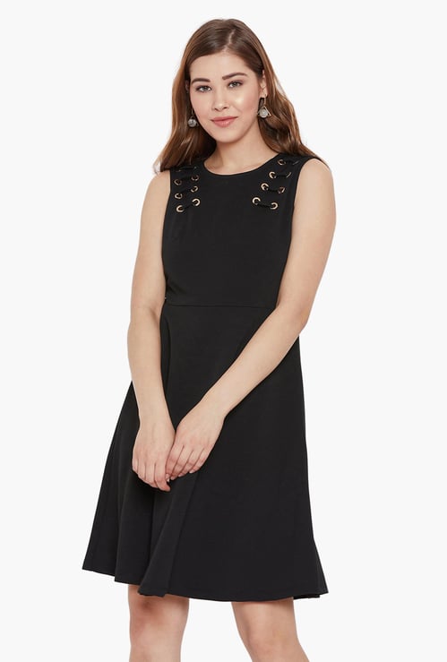 MADAME Women Embellished Skater Dress