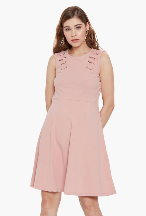 MADAME Women Embellished Skater Dress