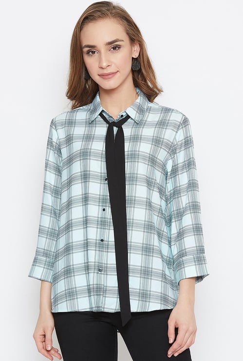 MADAME Women Checked Shirt