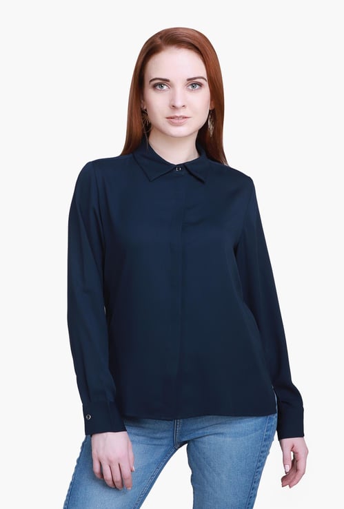 MADAME Women Solid Regular Fit Casual Shirt