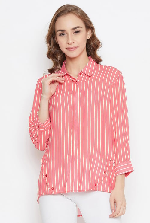 MADAME Women Striped Regular Fit Shirt