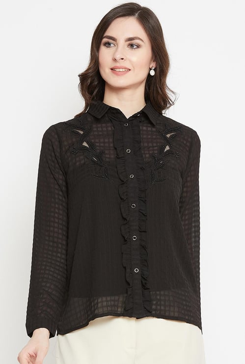 MADAME Women Embellished Shirt