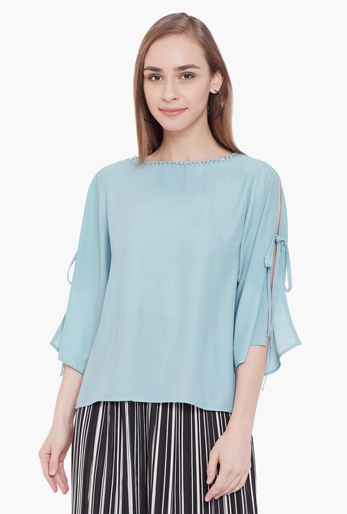 MADAME Women Embellished Woven Top