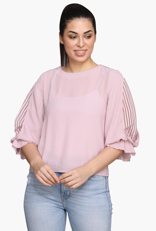 MADAME Women Solid Woven Top