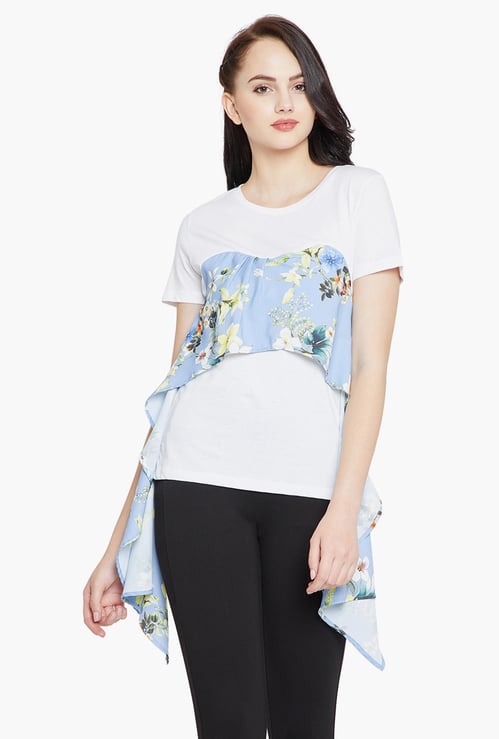 MADAME Women Printed Asymmetric Top