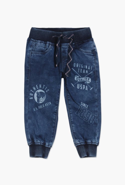 U.S. POLO ASSN. KIDS Boys Printed Drawstring Waist Joggers