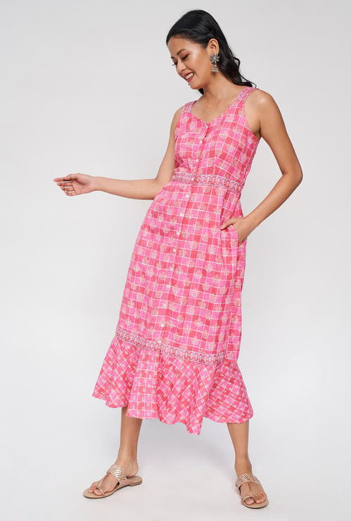 GLOBAL DESI Women Printed A-Line Dress