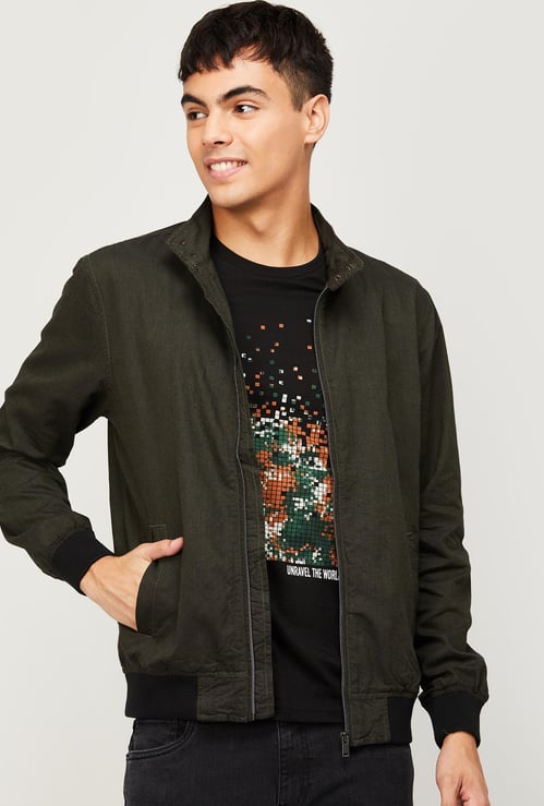 FAME FOREVER Men Solid Bomber Jacket