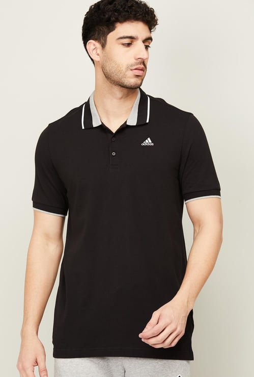 ADIDAS Men Solid Regular Fit Polo T-shirt